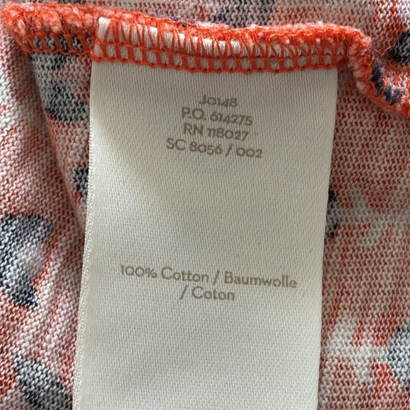 Boden Phoebe Jersey Tulip Dress Short Sleeve Pullover Floral Orange Navy Size 8L - Picture 9 of 15